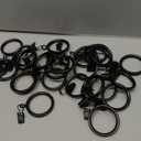 Curtain Rings with Clips - Set of 42, Interior Diameter 1.5inch,Fits Up to 1.2Inch Rod (Black-42pcs)