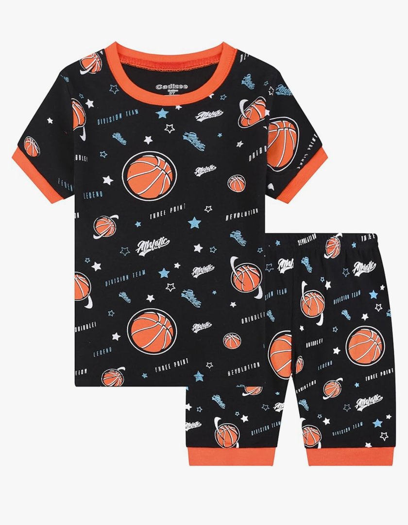Benaive Boys Summer Pajamas 4 Pieces Cotton Kids PJs Shorts Sleepwear Size 12 Years