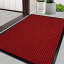 Door Mat Heavy Duty Outdoor Indoor Doormat Low Profile Front Door Mat Large 35x60 inch Red Entrance Welcome Mats Easy Clean Patio Entrance Mat Waterproof Anti-Skid Rubber Backing