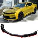 YHoptional Front Bumper Lip Splitter Spoiler for Chevy Camaro 2016-2024, Front Splitter Body Kit Camaro LT LS RS SS Accessories (Gloss Black w/Red)