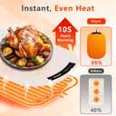 Electric Warming Mat for Food,23"*16" Warming Tray with 7 Adjustable Temp, 10s Fast Heating, 4 Timer Settings, Child Lock, Portable Silicone Heating Tray for Gatherings, Parties, Home Daily Use, Beige