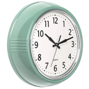 Bernhard Products Retro Wall Clock 12 Inch Seafoam Green Kitchen 50's Vintage Design Round Silent Non Ticking Battery Operated Quality Quartz Clocks for Home Office School Kids Bedroom Living Room
