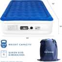 SoundAsleep Products Dream Series Luxury Air Mattress, ComfortCoil Technology, Built-in High Capacity Pump for Home, Camping- Double Height, Adjustable, Inflatable Blow Up, Portable (Full Size)
