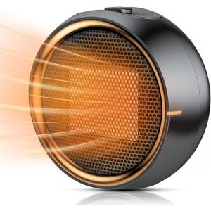 Space Heater, Portable Electric Heaters for Indoor Use, PTC Ceramic Small Heater, 2S Efficient Heating, Tip-Over & Overheat Protection, Quiet Mini Desk Heater for Bathroom Home Office Bedroom