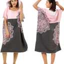 Zingtto Surf Poncho Extra Large Hooded Women Changing Robe. Quick Dry Microfiber Beach Towel Steelblue Dimgray. Wetsuit Changing Towel Swimming Surfing Equipment for Adults (Pink)