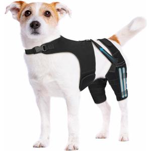 Dog Knee Brace for Torn ACL Hind Leg, Adjustable Dog Leg Braces for Back Leg with 4 Metal Stabilizers Strong Joint Support to Reduce Pain from Luxating Patella, Ligament Injury, Hip Dysplasia XS