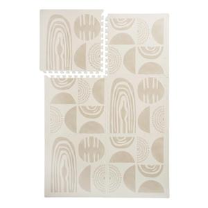 PopsyKosy Premium Exercise & Baby Foam Play Mats - Stylish & Large Non-Toxic Odorless Floor Mat - 6 Tiles - Spacious 6ft x 4ft - Peel-Resistant Reinforced Ver.- Soft Thick, Waterproof - Desert Sand