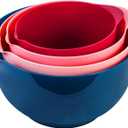 BoxedHome Classic Mixing Bowl Set, BPA Free Plastic, Microwave and Dishwasher Safe, 4.5 quarts (Pink/Blue)