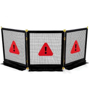 Heavy-Duty 3-Section Debris Containment Mesh Barriers - Portable Safety Barrier with Nylon Coated Mesh & Metal Frame for Controlling Chips, Grinding, Stumps, Brush
