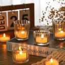 SUPMIND 24 Pcs Ribbed Clear Votive Candle Holders Glass Tea Light Candle Holder for Weddings, Baby Showers, Home Decor, Party Centerpieces, and Table Decoration