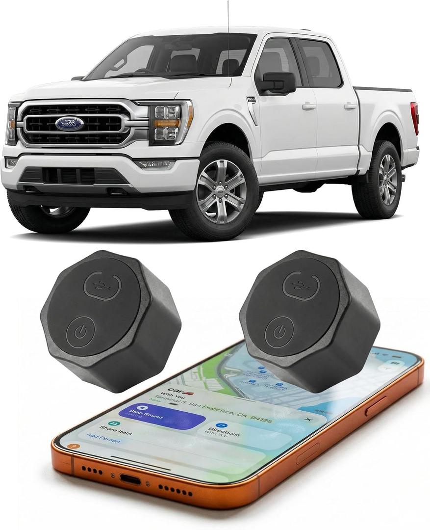 Air Tracker Tag Hidden Ultra Magnetic Finder for Vehicles, | No Monthly Fee | 5-Year Battery | Works with Apple Find My (iOS Only), for Car, Truck, Motorcycle, Equipment 2Pack Black