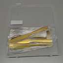 Nuenen 50 Pieces Stainless Steel Forks Silverware Set Dinner Forks and Knives Flatware Tableware Cutlery Set for Kitchen Restaurant(7.1 x 1 Inch, 8.4 x 0.7 Inch,Gold)