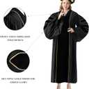 Happy Secret Unisex Deluxe Doctoral Graduation Gown and Doctoral Tam 8 Sided Package with Gold Piping Doctoral Regalia (Black), 48