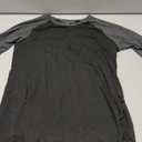Heymiss Womens Tops 3/4 Sleeve Shirts Round Neck Loose Casual Tshirts Color Block Summer Tees (Black, S)
