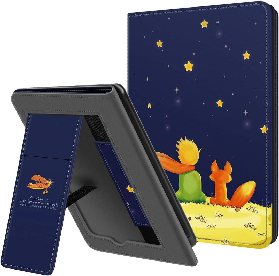Ayotu Stand Case for 6.8'' Kindle Paperwhite- with Auto Wake/Sleep, Premium PU Leather Cover with Hand Strap, Only for Kindle Paperwhite 11th Generation 2021 and Signature Edition, The Boy and Fox