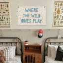 2 x BGFGZPL Playroom Wall Decor, Kids Room Hanging Linen Banner, Kids Room Wall Decor for Kids Boys Girls Nursery, 20x30 Inch