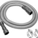 MyLifeUNIT Universal Dishwasher Drain Hose, 10 Ft Dishwasher Discharge Hose Extension, Corrugated and Flexible Dishwasher Hose Drain Replacement with 2 Clamps, Fits 11/16",1" and 1-1/8"