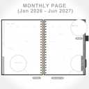 2 x And Per Se 2026 Planner, A4 Size-Daily, Weekly & 18-Monthly Planner, Daily Schedule, Monthly Tabs, 100 GSM Thick Paper(Black)