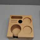 58mm Espresso Tamping Station Compact Portafilter Stand and Coffee Accessories Organizer for Espresso Machines with Tamper Holder, Distributor Slot, and Multi-Accessory Storage (58mm Beech Wood)