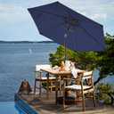 JEAREY 7.5FT Patio Umbrella Outdoor Market Umbrella with 6 Sturdy Ribs, Push Button Tilt/Crank Table Umbrella for Garden, Deck, Backyard and Pool, Navy