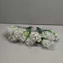 TURNMEON 20 Bundles Artificial Flowers for Outdoors Fake Plants Summer Decor, UV Resistant Artificial Plants Cemetery Fake Flowers Faux Plastic Greenery Shrub for Home Porch Decor 580 Heads(White)