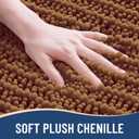 Arotive Luxury Bathroom Rugs 47x24, Extra Soft Thick Absorbent Shaggy Chenille Bath Rugs, Non-Slip Machine Wash Dry, Bath Mats for Bathroom Floor, Tub and Shower, Home Decor Accessories, Ochre