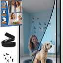 Magnetic Screen Door Left Right Side Opening Polyethylene Terephthalate Mesh Greater Than Fiberglass and Polyester Easy Install (Screen 38"x84", Black)