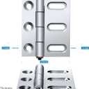 2 Pack Door Butt Hinges Cabinet Hinges with Flat Head Screws,Adjustable Hole Spacing Range 3/5inch,3.35inch x 2.48inch,Silver