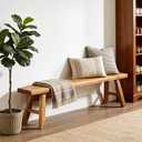 Narrow Entryway Bench Farmhouse Wood End of Bed Bench 20" 32" 39" 47" 55" 63" 71" 79" Sturdy Stable Skinny Long Benchs for Bedroom Hallway Dining Room Porch Easy to Assemble Natural Finish(55")