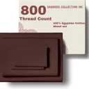 SCI Luxury 4PC Sheet Set 800 Thread Count Bedsheets Pure Egyptian Cotton California King Size Sateen Weave Hotel Sheets Fits Mattress Upto 16" Inch Deep Pocket (Chocolate)