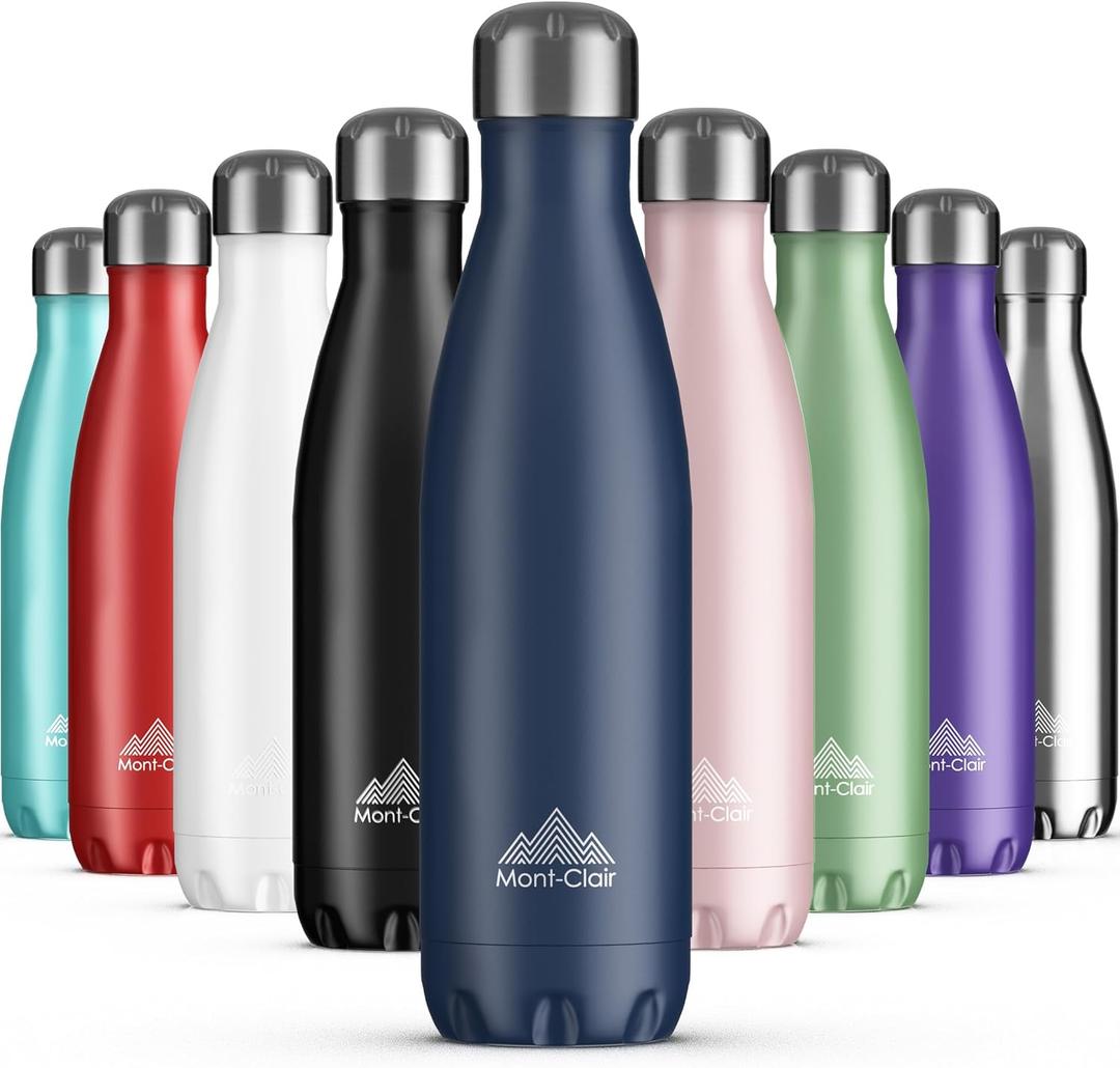Mont-Clair Stainless Steel Water Bottle, Vacuum insulated - BPA Free, 12h Hot & 24h Cold Drinks, Metal Water Bottle 25 oz Leakproof, Ideal for Adult, Kids, Running - Dark Blue