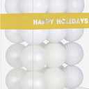 White 2.5" Christmas Balls Christmas Tree Decoration Ornaments Shatterproof Hanging Balls for Birthday Halloween Holiday Wedding Decorations Set of 24pcs