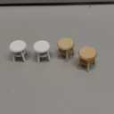 LUOZZY 4 PCS Ministure Dollhose Stool Tiny Chair Model 1:12 Dollhouse Accessories Counter Stools for Dollhouse Fairy Garden Living Room Decorations