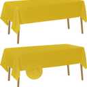 Fokitut 2 Pack Waterproof Rectangle Tablecloth, 60x120 Inch,Stain Resistant and Wrinkle Polyester Table Cloth, Fabric Table Cover for Kitchen Dining, Wedding, Party, Holiday Dinner-Yellow