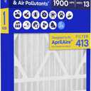 Filtrete 413 Air Filter, AprilAire 413 Replacement Filters, MERV 13, MPR 1900, Allergens, Bacteria, Viruses & Air Pollutants, 12-Month AC/Furnace Filters, Cleaner Air, Reliable Airflow, 1 HVAC Filter