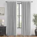 MIULEE 100% Blackout Linen Curtains for Bedroom, Grey Solid Luxury Decor Thermal Insulation Room Darkening Drapes for Living Room Nursery Back Tab Rod Pocket 42 x 84 Inches, 2 Panels