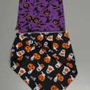 Realeaf Halloween Dog Bandanas 2 Pack, Reversible Orange Pumpkin Pet Scarf for Boy and Girl, Premium Durable Fabric, Holiday Bandana for Small Medium Large and Extra Large Dogs (Large)