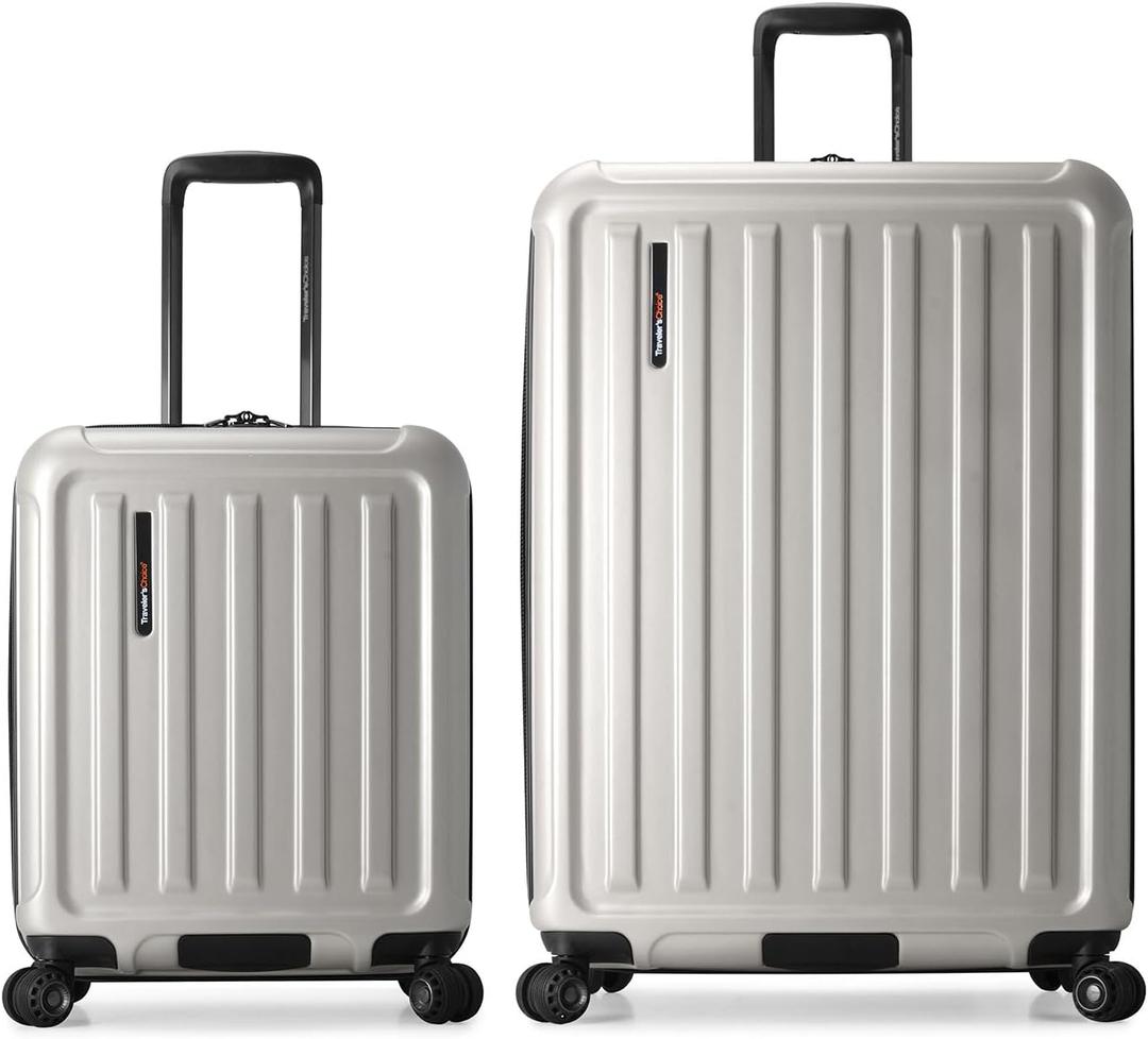 Traveler's Choice Art of Travel Hardside Expandable Luggage with Spinner Wheels, Silver