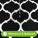 Smiry Rectangle Picnic Table Cover, Waterproof Elastic Fitted Camping Tablecloths for 6 Foot Tables, Wipeable Flannel Backed Vinyl Tablecloth Protector for Indoor, Outdoor (Black, 36x72 Inches)