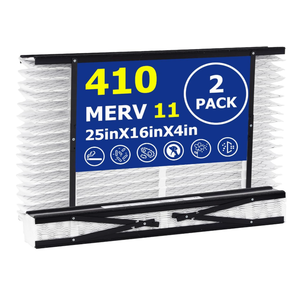 2 Pack 410 Replacement Filter Compatible with AprilAire Whole House Air Purifier 1410, 1610, 2410, 2416, 3410, 4400, MERV 11 Filters, Actual Size: 28"x16"x4", Nominal Size: 25x16x4