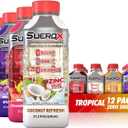 SueroX Sugar-Free Sports Drink for Hydration and Recovery, Electrolyte Hydration Drink with 8 Ions, Zero Calorie Sports Drinks with Electrolytes, Tropical Pack, 21.3 Fl Oz, 12 Count (EXP 06/10/26)