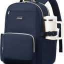 LOVEVOOK Laptop Backpack for Women with Pouch Pocket for Large Capacity Cup, 15.6 Inch Laptop Computer Bag Travel Backpack Purse, Waterproof Work Business Backpack College Teacher Bags, Dark Blue