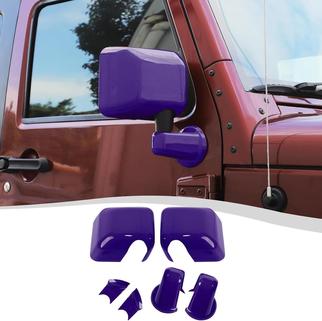 Side Mirror Cover,Rearview Mirrors Decoration Trim Kit Fit for 2007-2018 Jeep Wrangler JK JKU(Purple)
