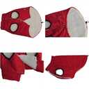 Lovelonglong Waterproof Fleece-Lined Winter Vest for Dogs Button Style Dog Warm Coats Red Large