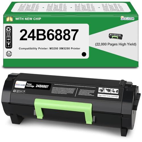 24B6887 Toner Cartridge High Yield Compatible with Lexmark 24B6887 Black Toner Cartridge Replacement for Lexmark 24B6887 M3250 XM3250 Printer