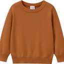 PATPAT Baby Girls Boys Newborn Sweater Crewneck Pull Over Knit Solid Long Sleeve Fall Winter Clothes (3-6 Months, Light Tan)