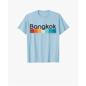 Vintage Bangkok Thailand 1980s Retro Design T-shirt T-Shirt Men L Blue