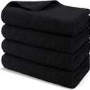 HOMEXCEL Professional Large Microfiber Car Drying Towels 4 Pack, Lint Free, Scratch Free, Highly Absorbent Drying Towel for Cars, SUVs, RVs, Trucks, and Boats,31" x 24 ", Black