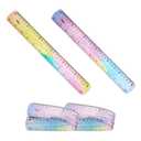 2 x 2pcs Flexible Rulers for School, 12 Inch/30 cm Bendable Ruler Soft Plastic Rulers Bulk Gradient Colored Flex Ruler with Centimeter and Inch Scales for Students Kids Classroom Office Home Supplies