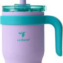 Reduce 14 Oz Coldee Kids Tumbler with Lid and Straw - Coldee Insulated Travel Mug - Spill-Proof, Sweatproof Stainless Steel, BPA-Free - Includes Handle, Reusable Silicone Straw